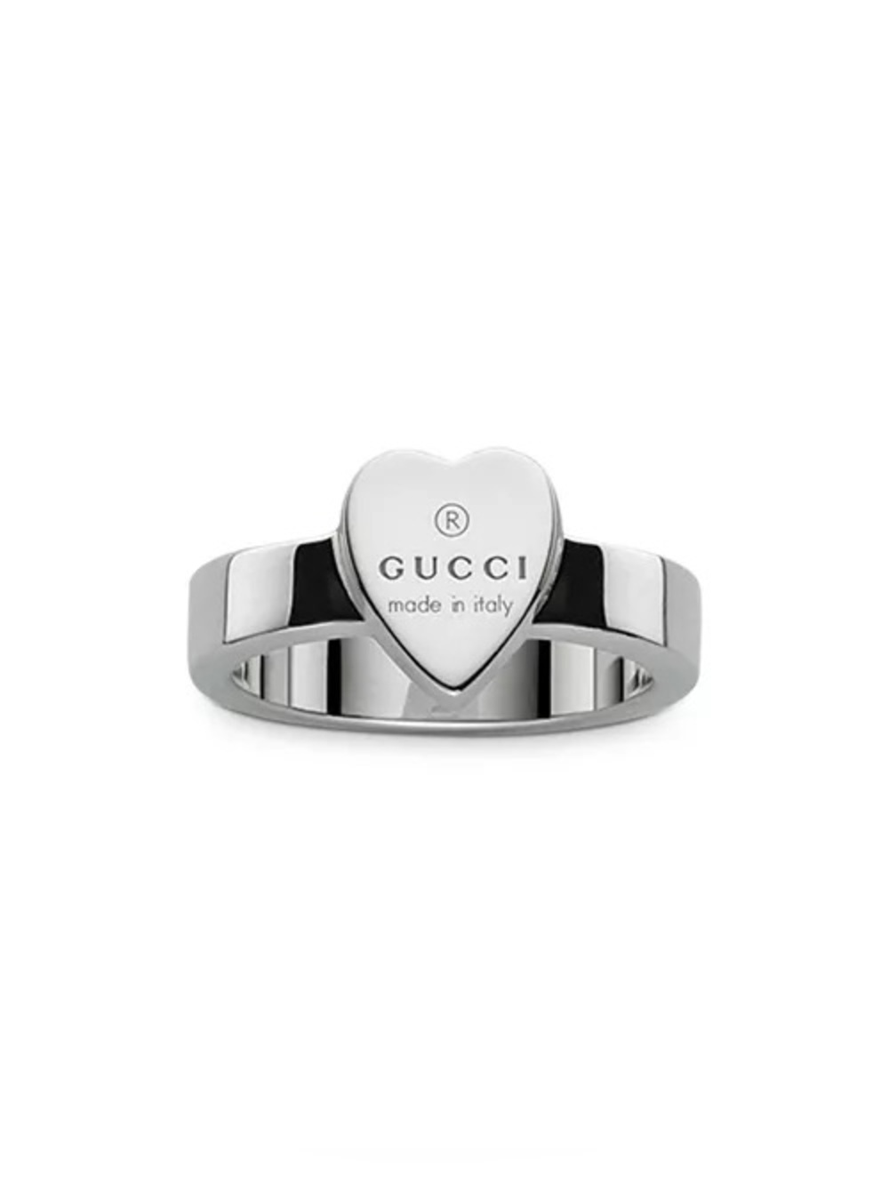 Gucci Silver Heart Logo Ring